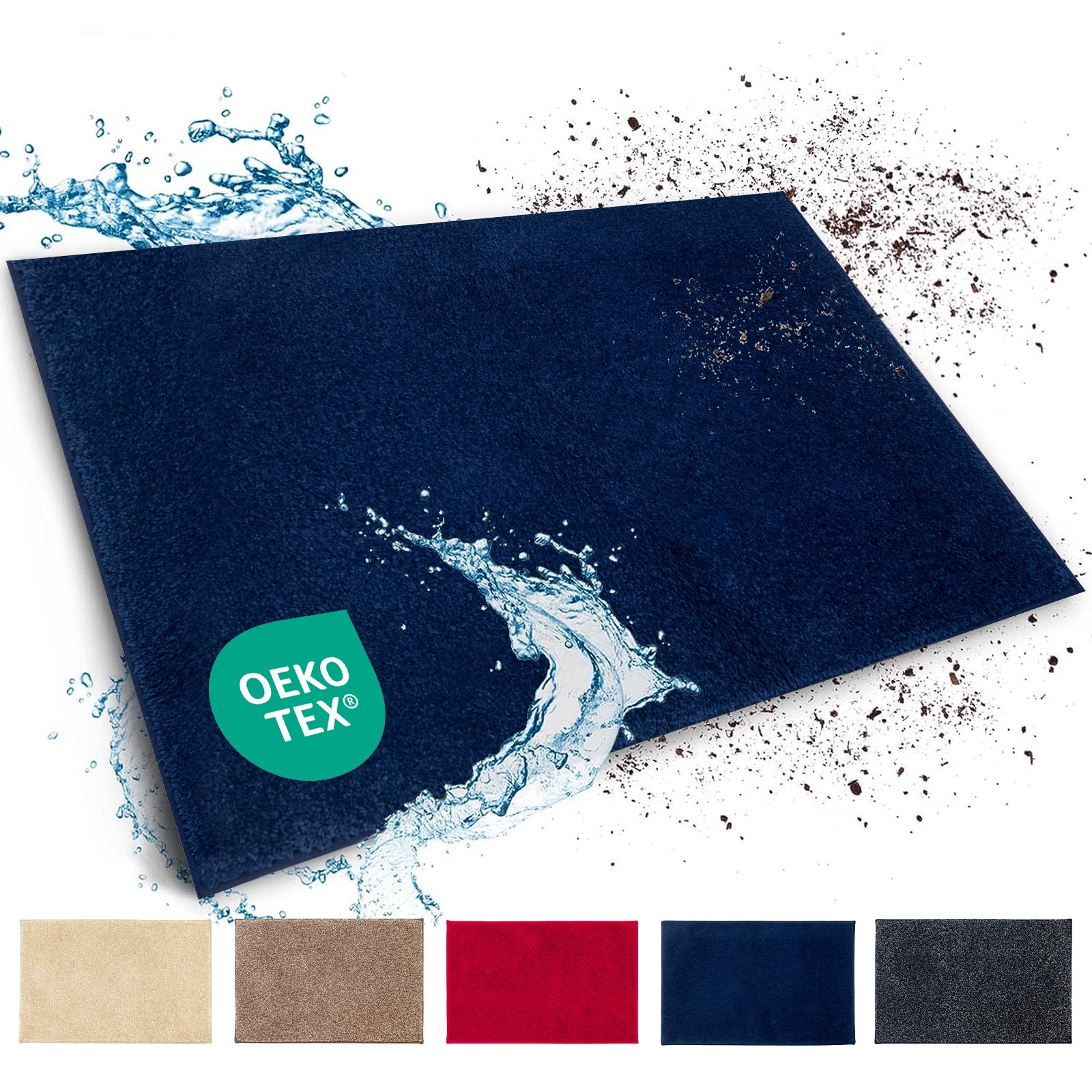 Dirt-trapping mat | Nasa | Soft, water-absorbent polyester doormat with non-slip backing | Various colours and sizes