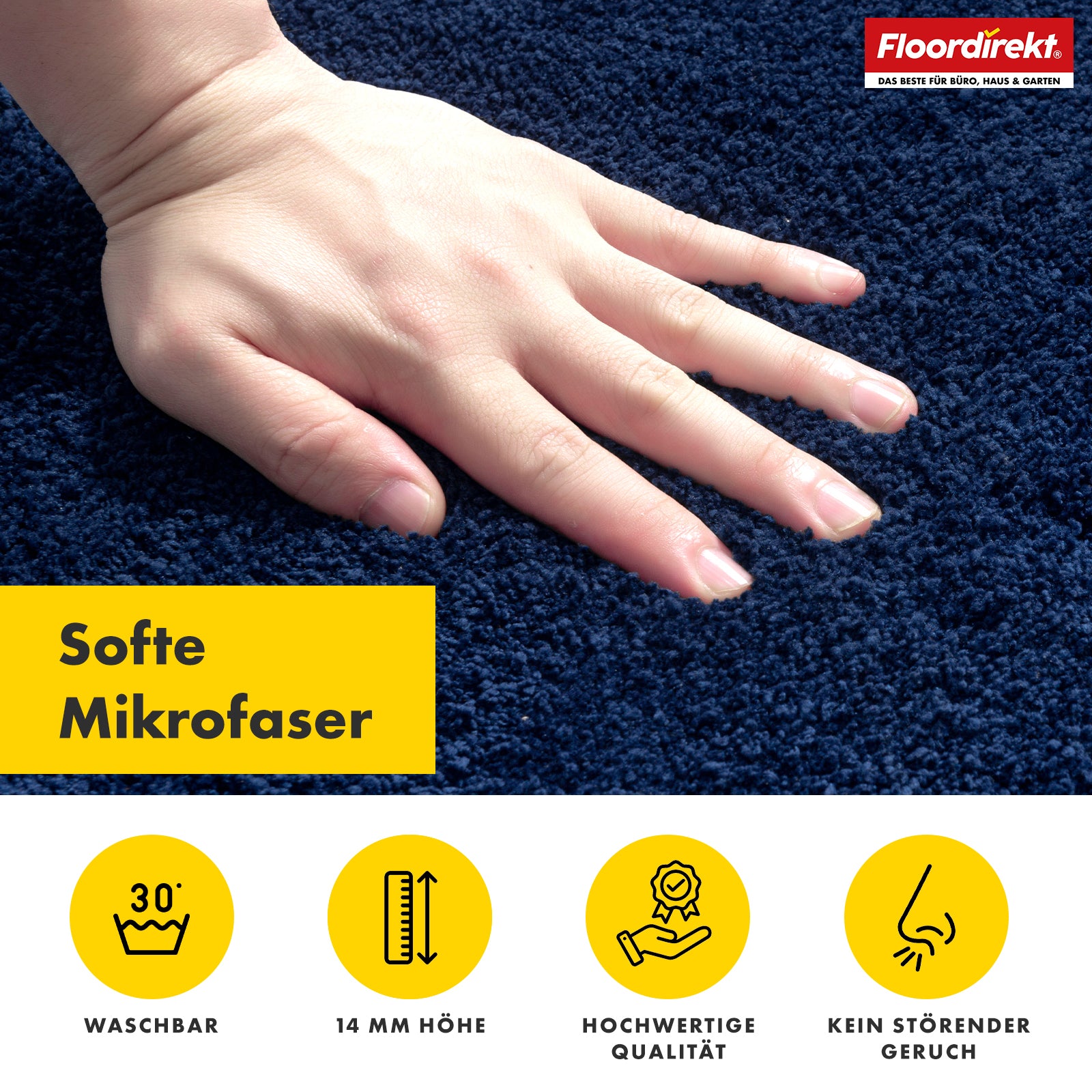 Dirt-trapping mat | Nasa | Soft, water-absorbent polyester doormat with non-slip backing | Various colours and sizes