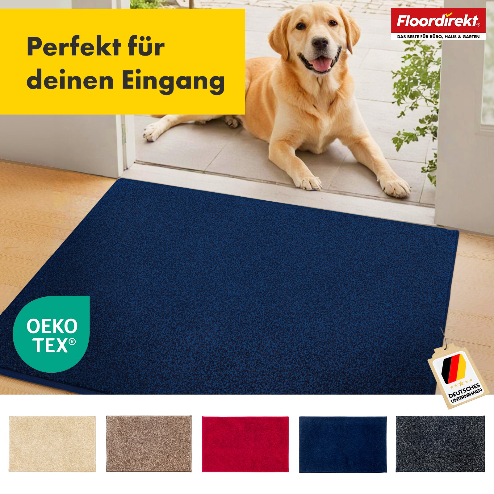 Dirt-trapping mat | Nasa | Soft, water-absorbent polyester doormat with non-slip backing | Various colours and sizes