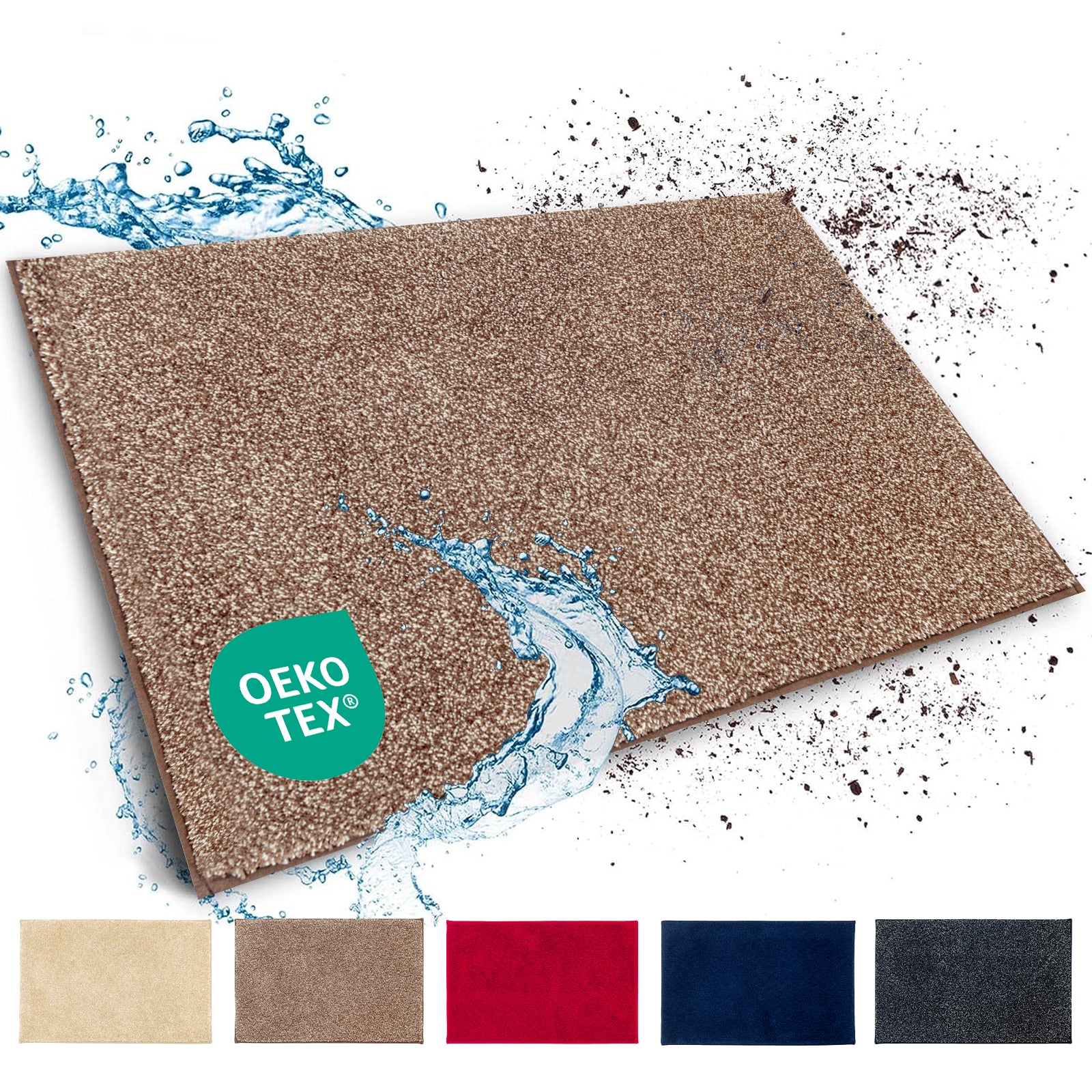 Dirt-trapping mat | Nasa | Soft, water-absorbent polyester doormat with non-slip backing | Various colours and sizes