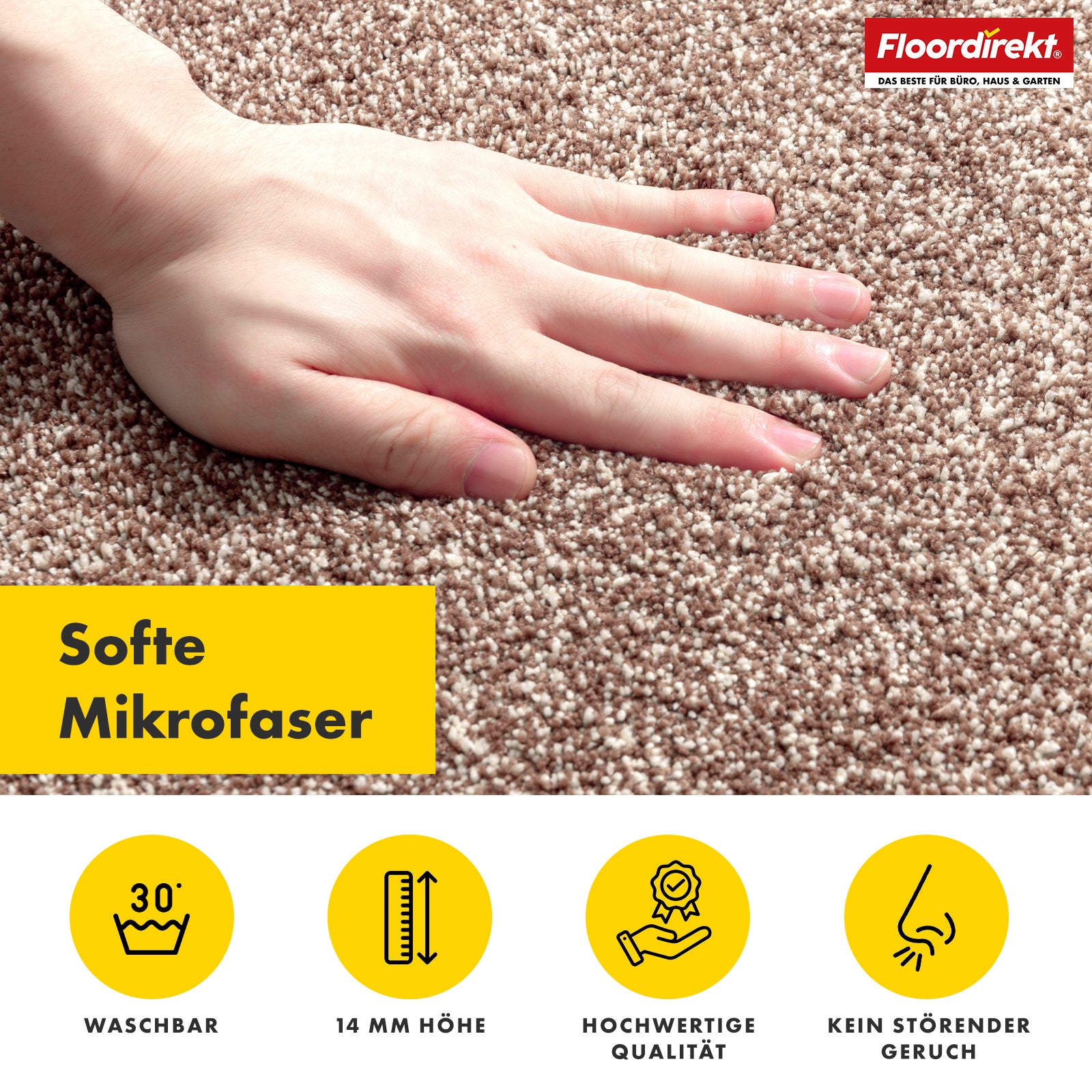 Dirt-trapping mat | Nasa | Soft, water-absorbent polyester doormat with non-slip backing | Various colours and sizes