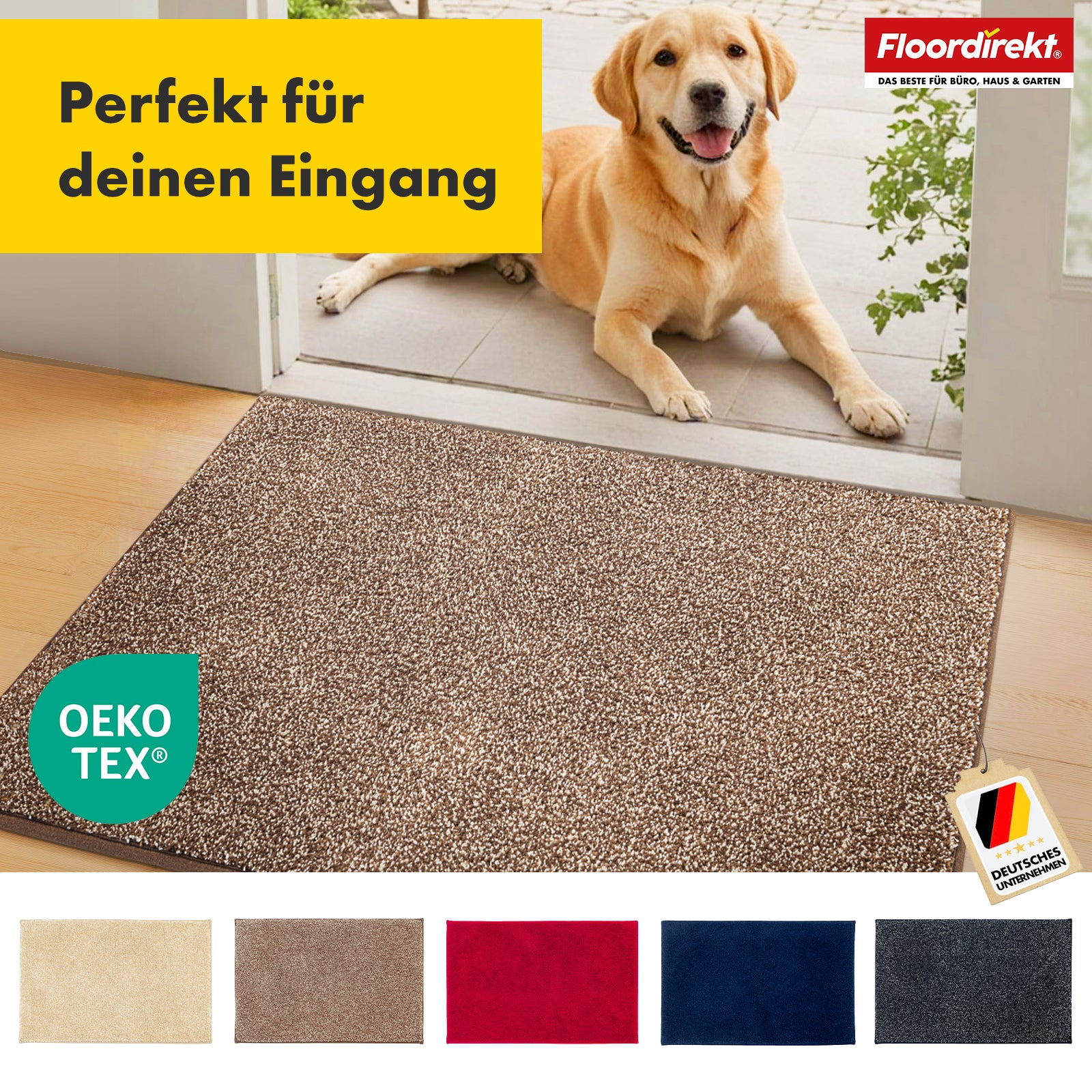 Dirt-trapping mat | Nasa | Soft, water-absorbent polyester doormat with non-slip backing | Various colours and sizes
