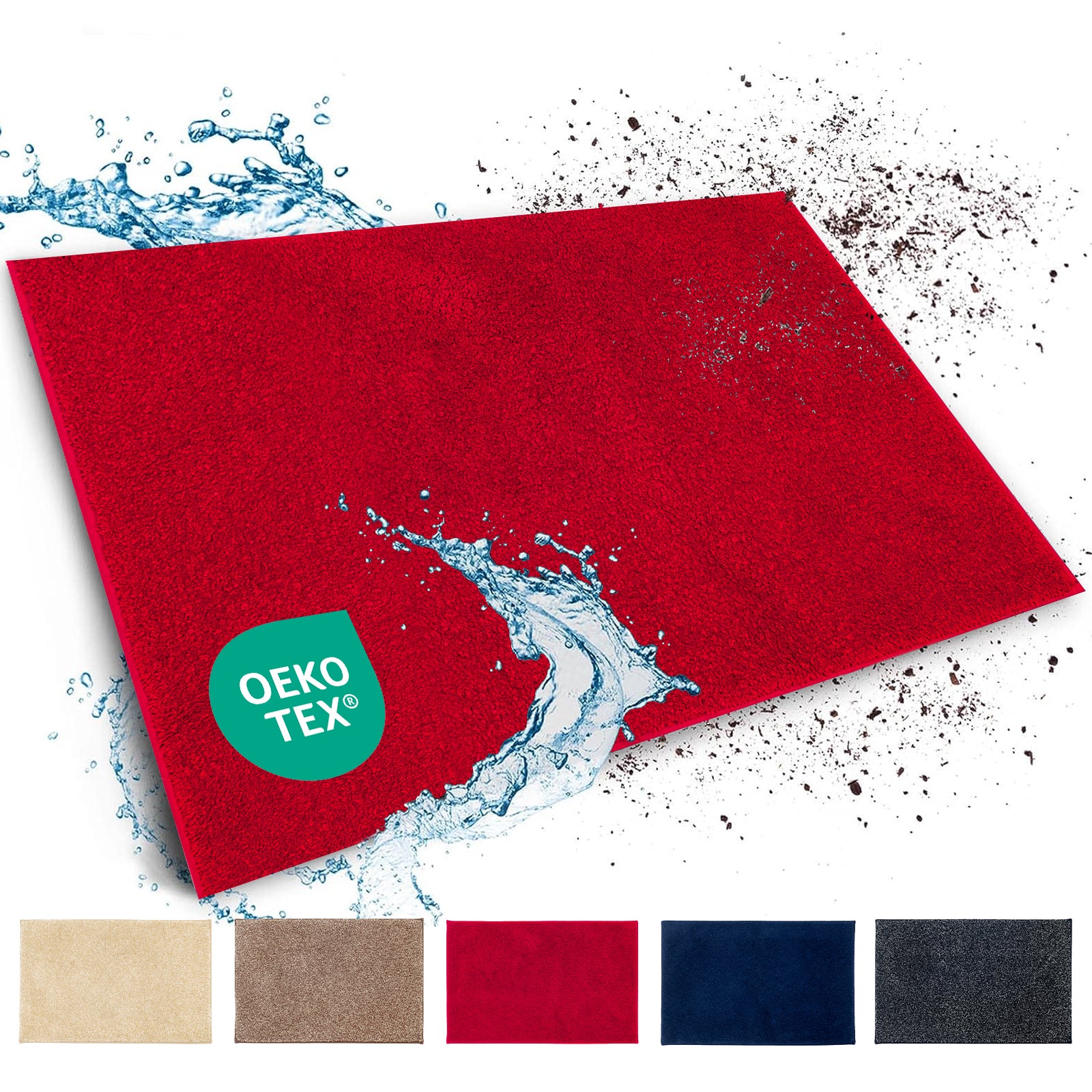 Dirt-trapping mat | Nasa | Soft, water-absorbent polyester doormat with non-slip backing | Various colours and sizes