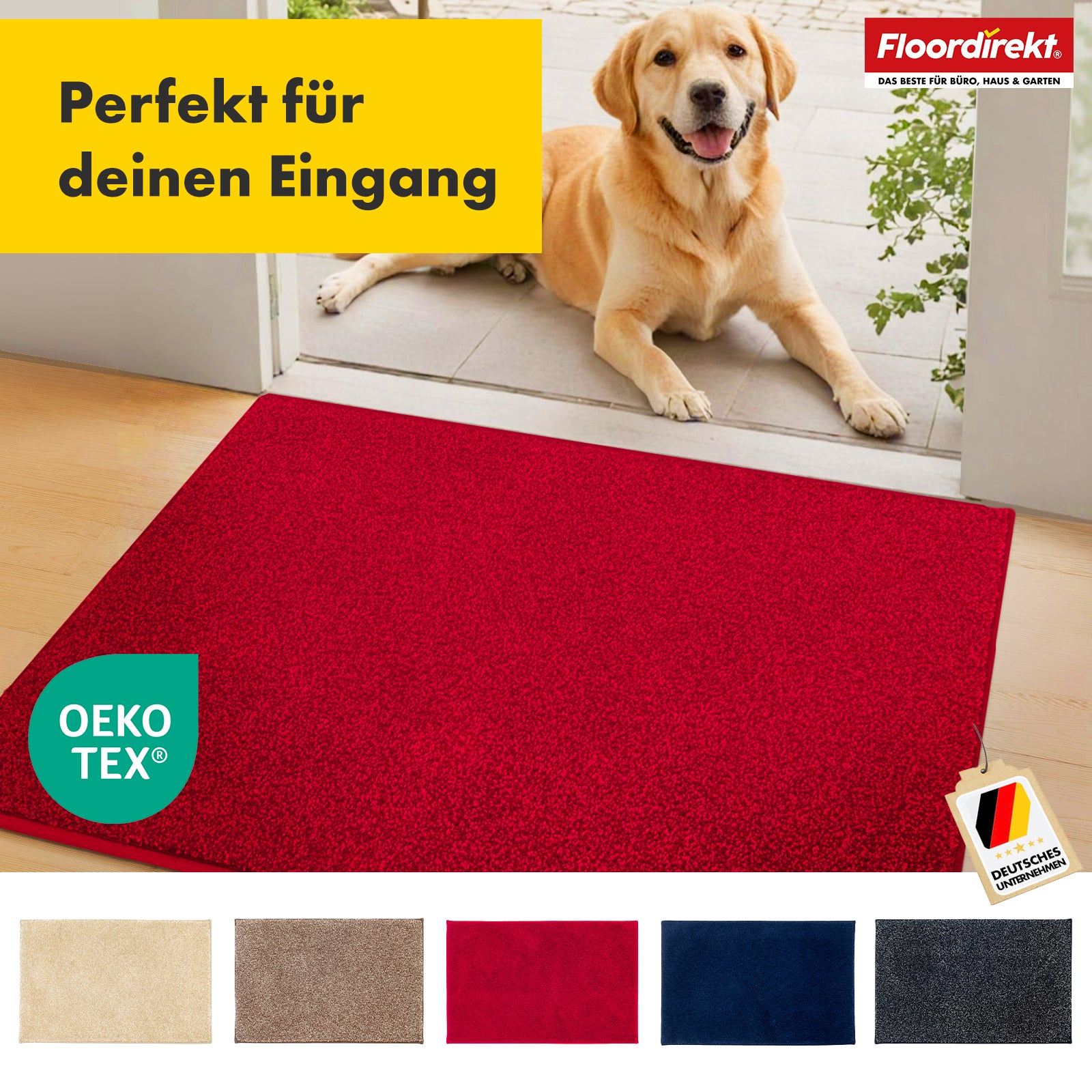 Dirt-trapping mat | Nasa | Soft, water-absorbent polyester doormat with non-slip backing | Various colours and sizes