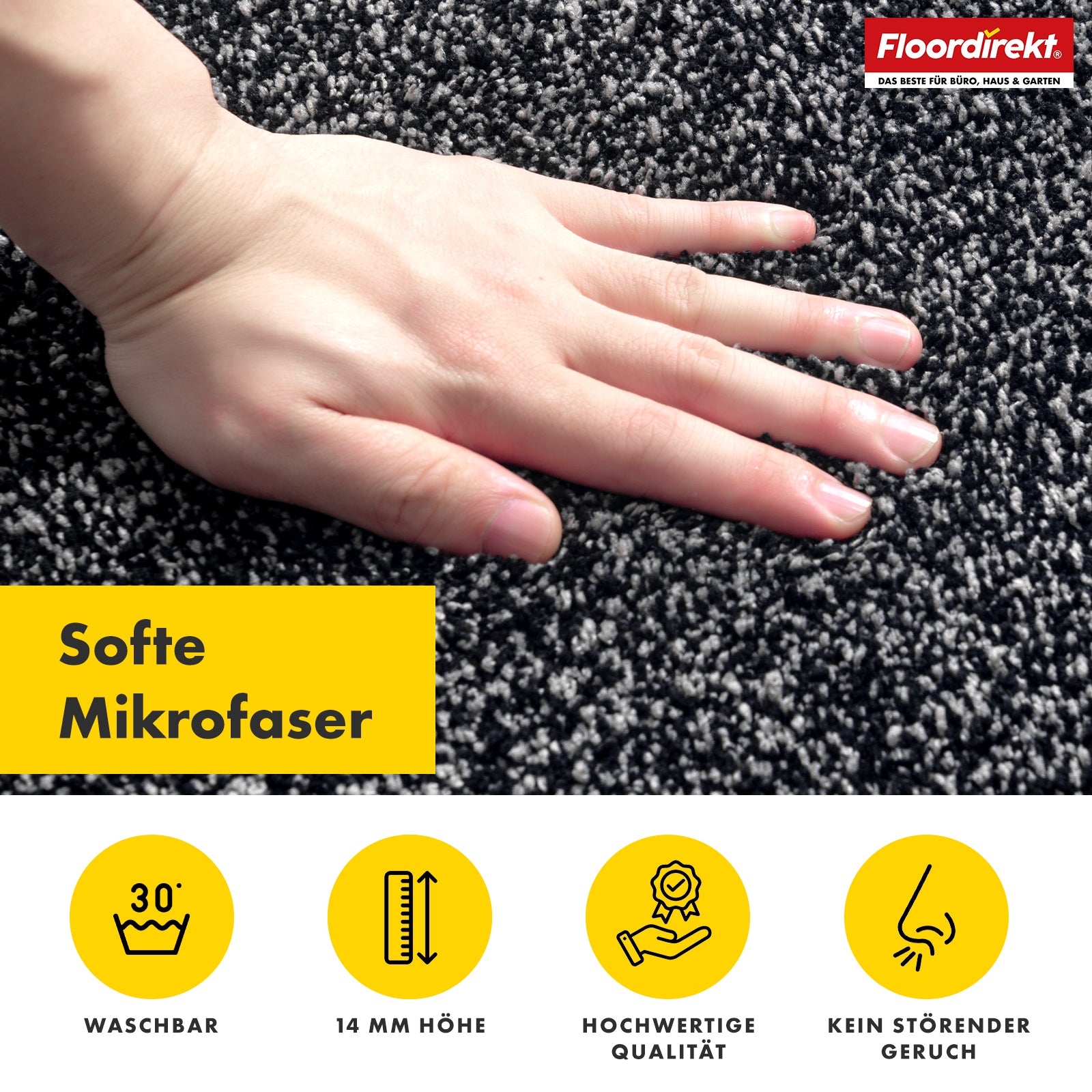 Dirt-trapping mat | Nasa | Soft, water-absorbent polyester doormat with non-slip backing | Various colours and sizes