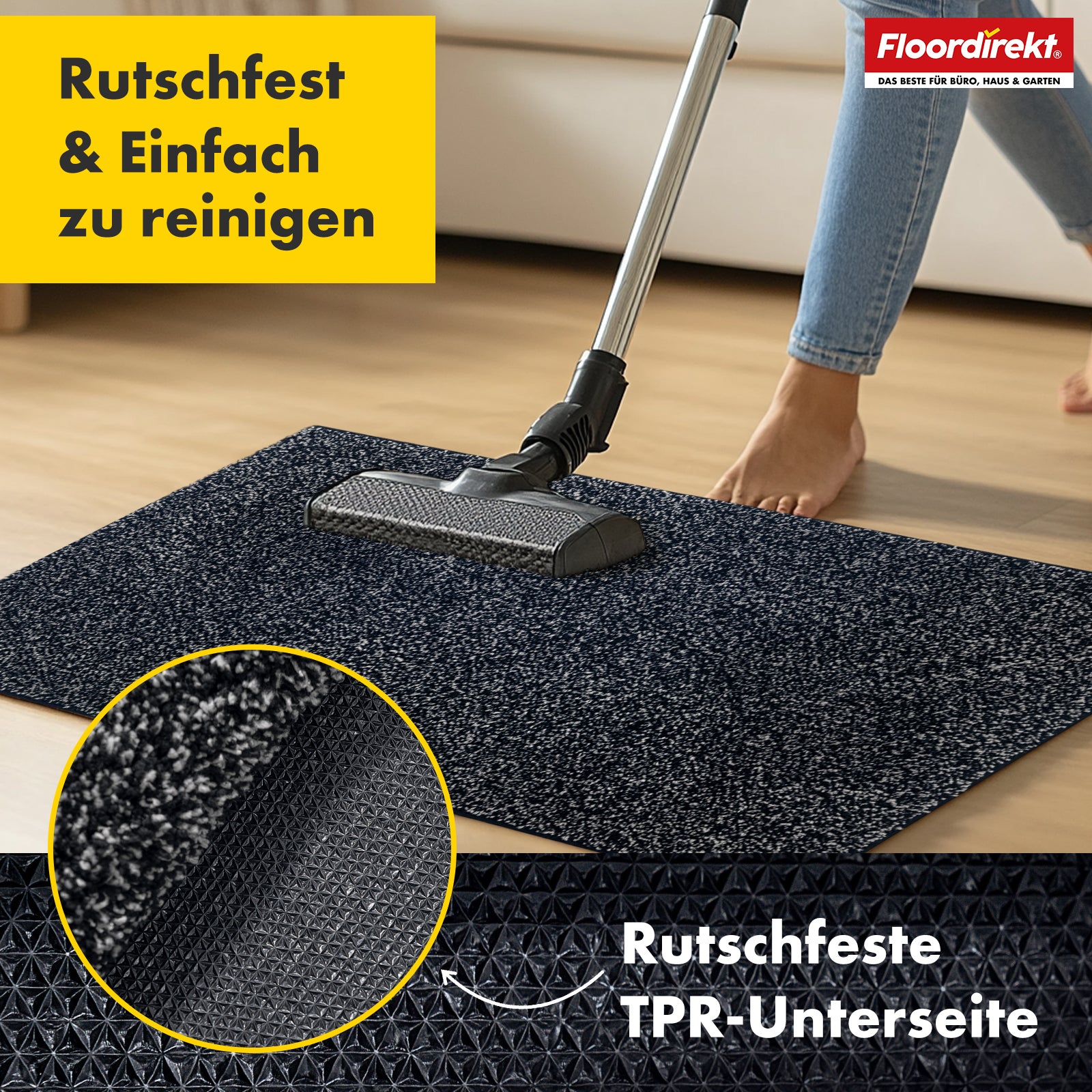Dirt-trapping mat | Nasa | Soft, water-absorbent polyester doormat with non-slip backing | Various colours and sizes