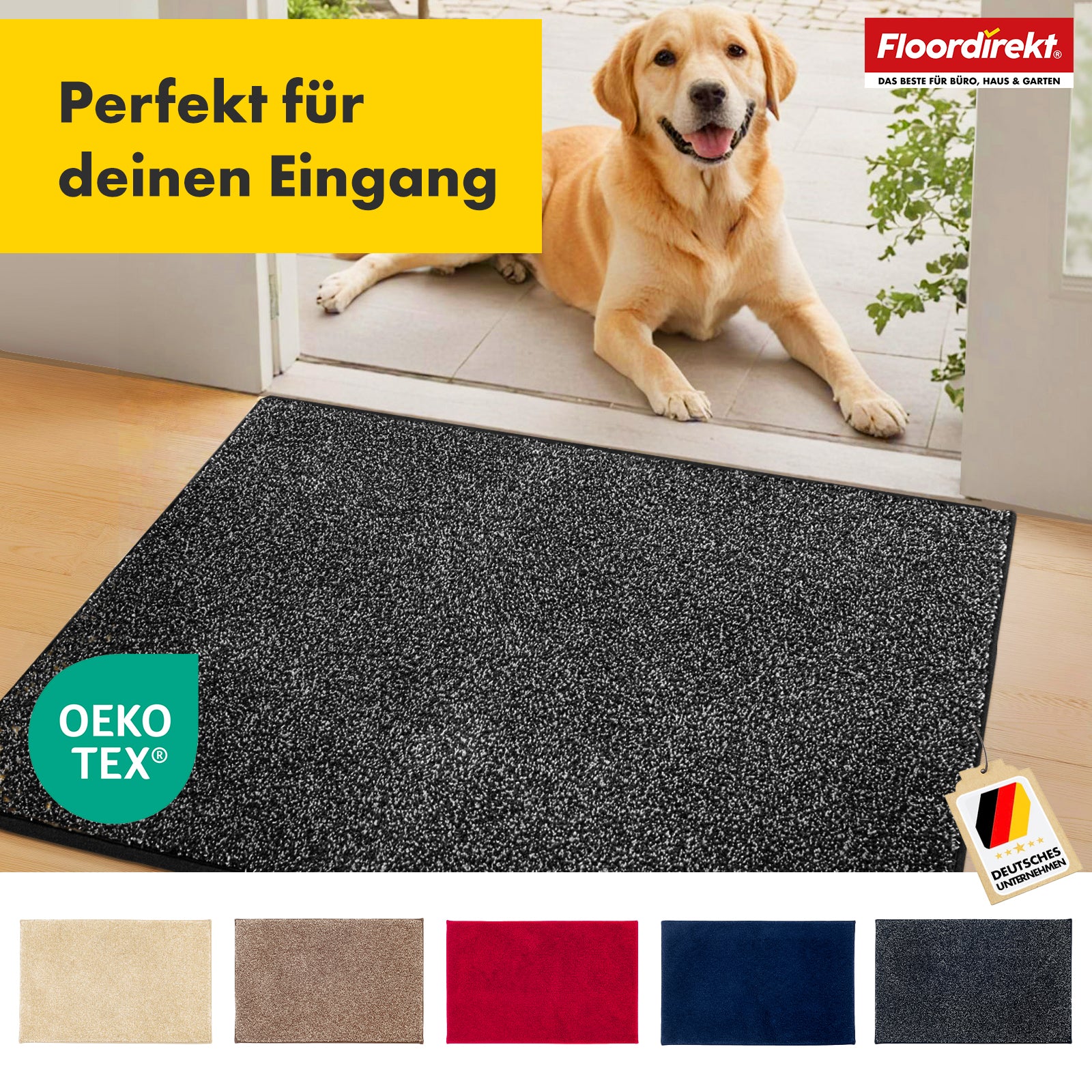 Dirt-trapping mat | Nasa | Soft, water-absorbent polyester doormat with non-slip backing | Various colours and sizes