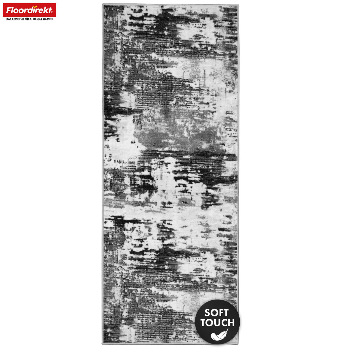 Carpet Runner | Ravena | Modern Runner in Anthracite & Brown | Abstract Design with Non-Slip Gel Backing | Durable & Easy to Clean