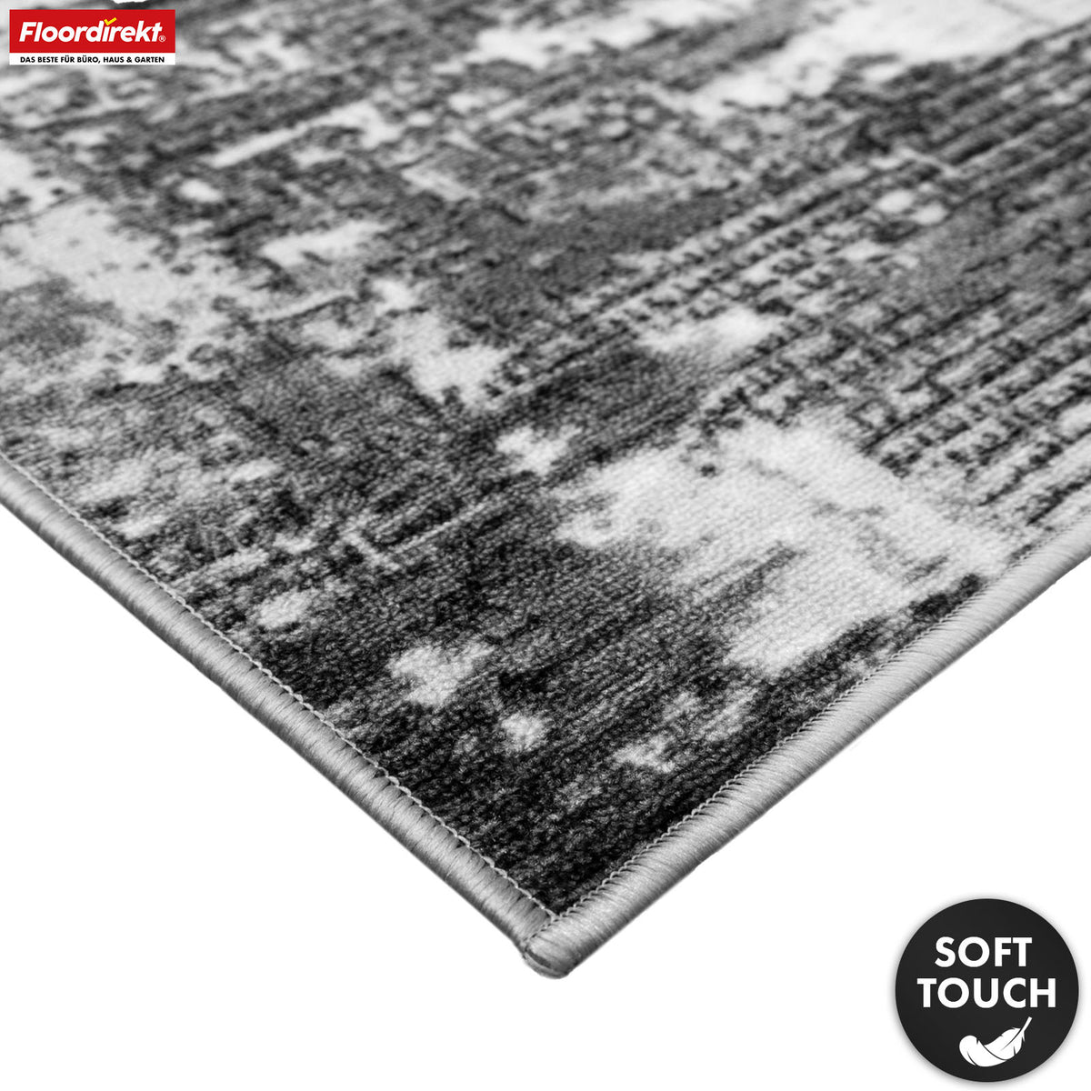 Carpet Runner | Ravena | Modern Runner in Anthracite & Brown | Abstract Design with Non-Slip Gel Backing | Durable & Easy to Clean