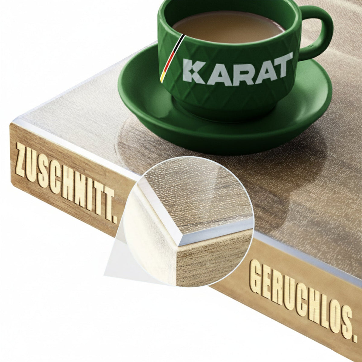 ✂ Transparent matt table film with bevelled edge | Crystal | Matt protective film for tables | Customised cut