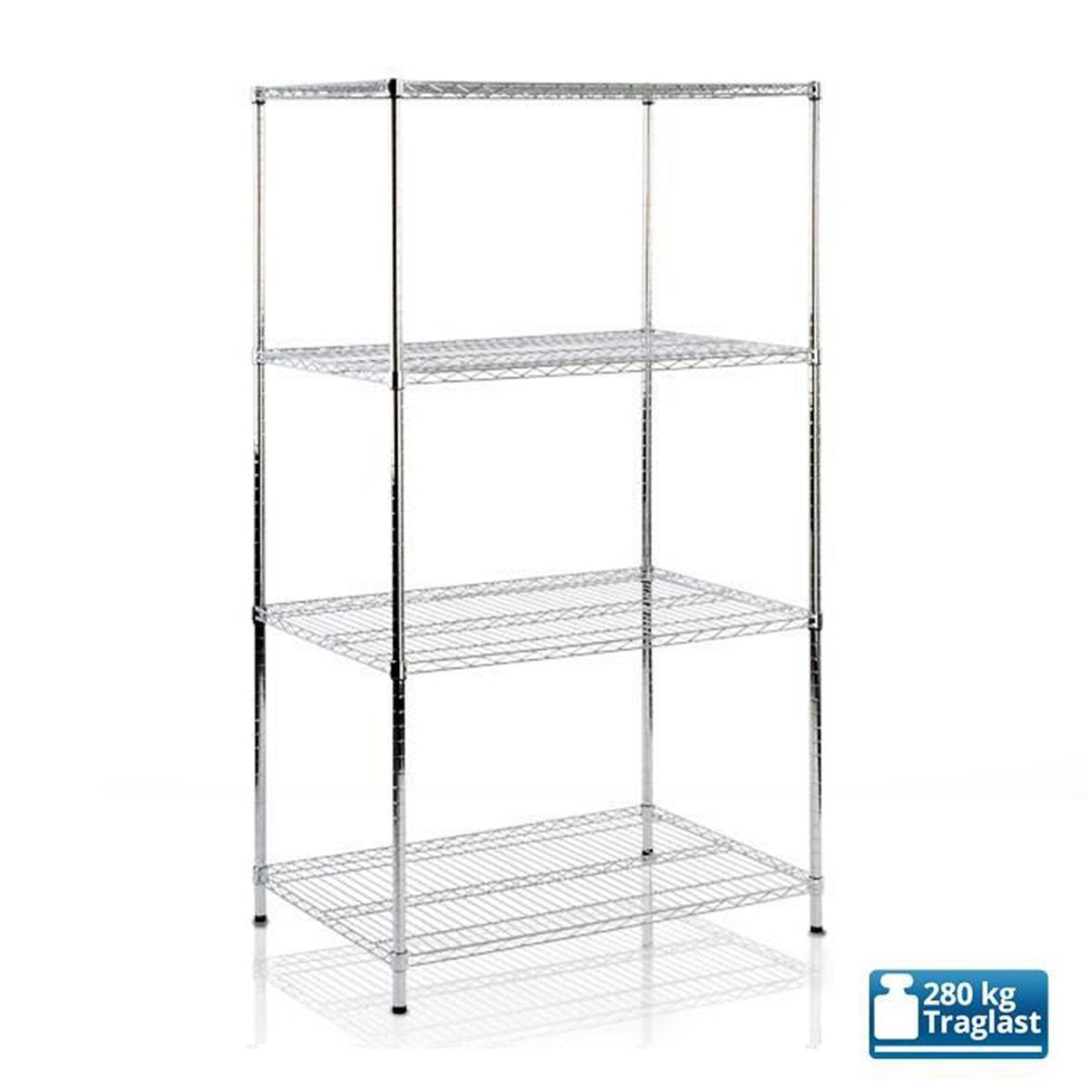 Metal Storage Shelving Height Adjustable Shelves Everest Chrome Plated 3 4 5 Shelves
