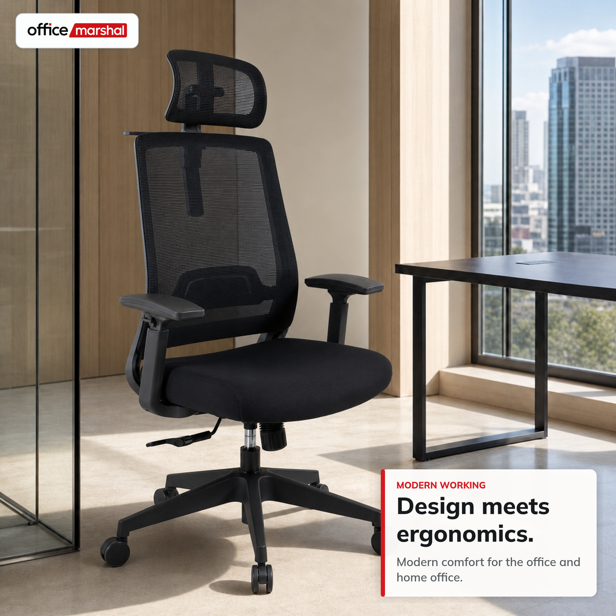 Office Chair | Victor | Ergonomic Mesh Desk Chair with Headrest, Lumbar Support & 3D Armrests | 2 Colours