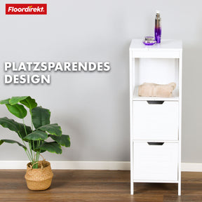 Bathroom cabinet | Ilinois | Cabinet in white with three storage compartments | Practical storage in an elegant design