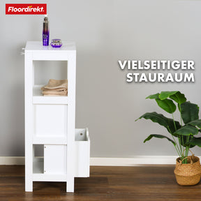 Bathroom cabinet | Ilinois | Cabinet in white with three storage compartments | Practical storage in an elegant design