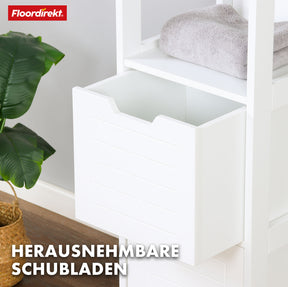 Bathroom cabinet | Ilinois | Cabinet in white with three storage compartments | Practical storage in an elegant design