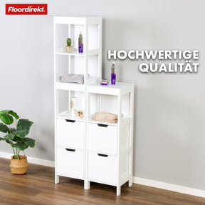 Bathroom cabinet | Ilinois | Cabinet in white with three storage compartments | Practical storage in an elegant design