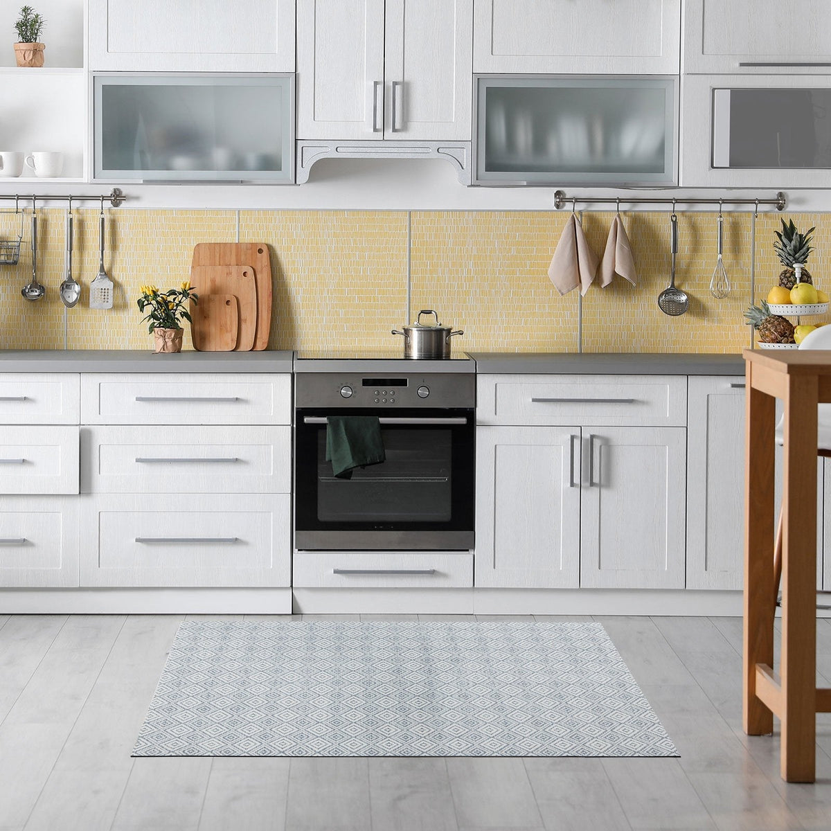 ✂ Vinyl Kitchen Runner Mat | Vinyl Kitchen Rug | Non-slip, UV-Resistant | Easy Care