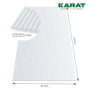 Polycarbonate Sheet | Double Wall Sheeting | 60.5 x 121 cm | For DIY, Roofing and Construction