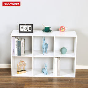 Wooden shelf | Vermont | Stylish shelf with six compartments for an elegant and tidy living atmosphere