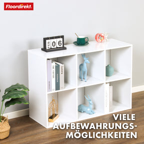 Wooden shelf | Vermont | Stylish shelf with six compartments for an elegant and tidy living atmosphere