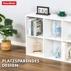 Wooden shelf | Vermont | Stylish shelf with six compartments for an elegant and tidy living atmosphere
