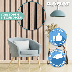 Wood-look acoustic panels | Timeless design for pleasant room acoustics | Available in 3 designs and 2 sizes