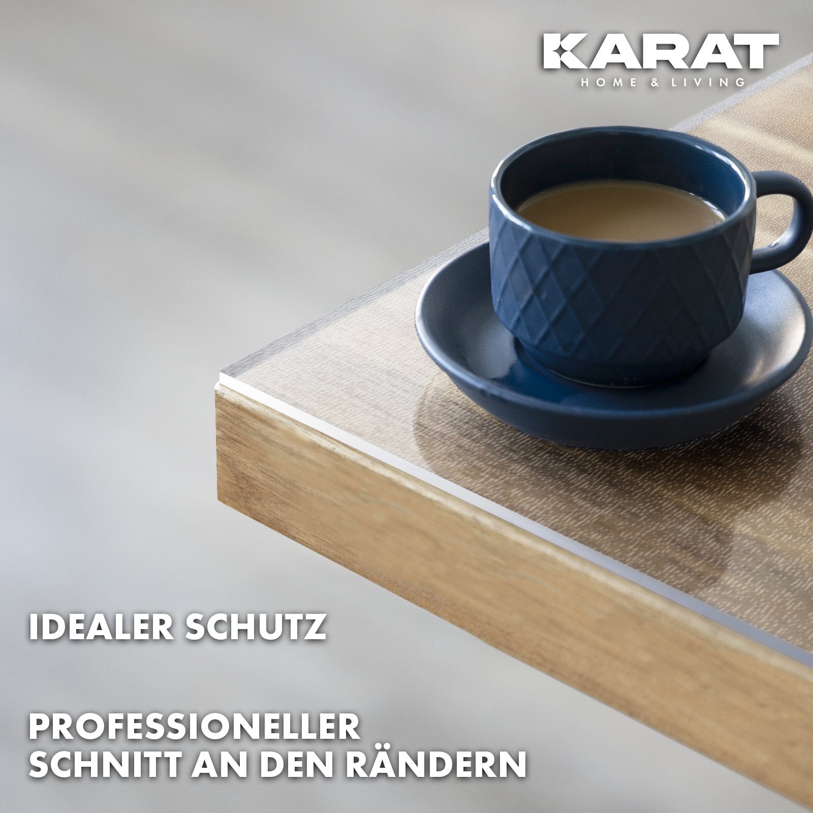 Transparent matt table cover with straight cut | Imperial | Non-slip, waterproof protective cover for tables | Customised to size