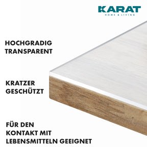 Transparent table film with straight cut | Crystal | Crystal clear protective film for tables | Customised cutting