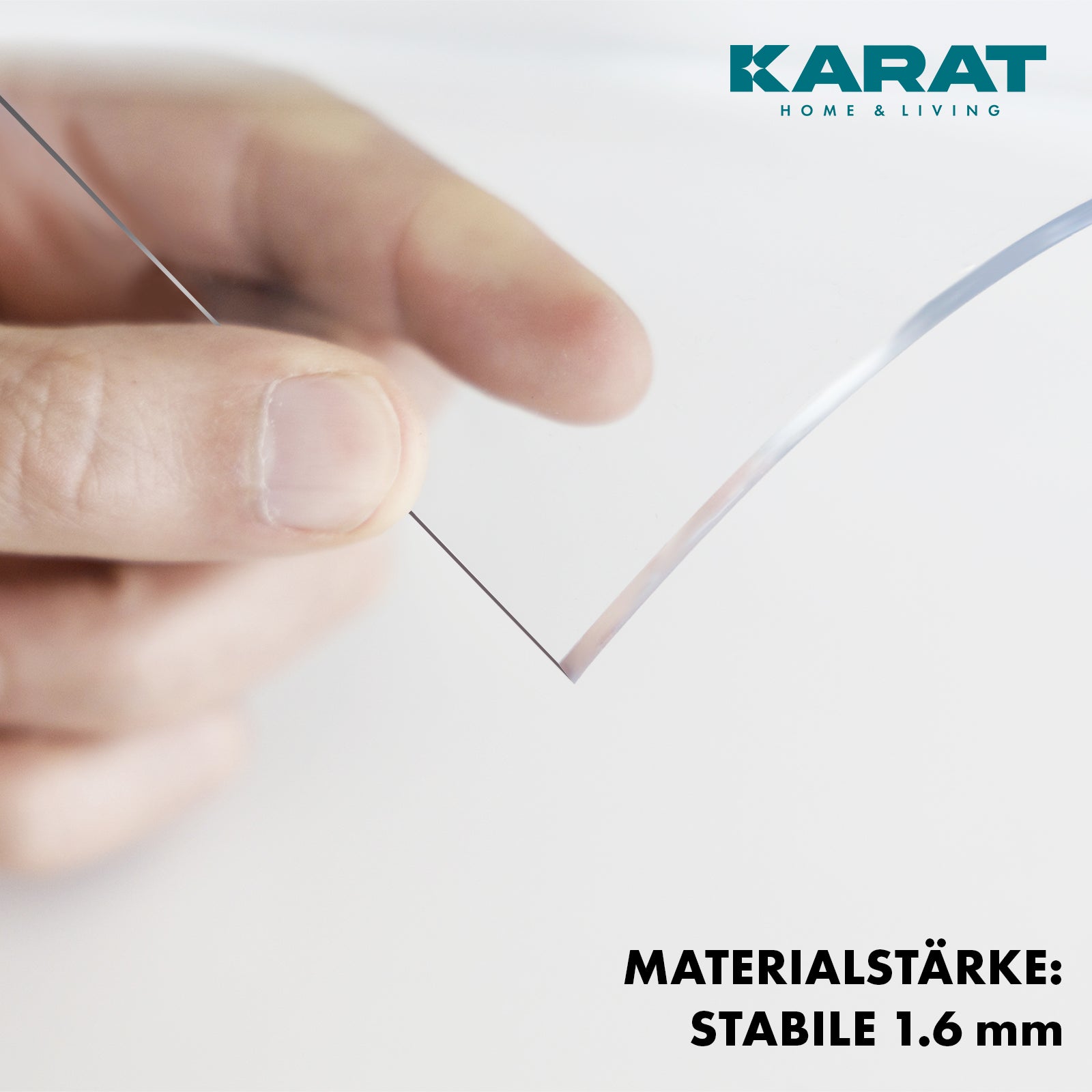 Transparent table film with straight cut | Crystal | Crystal clear protective film for tables | Customised cutting