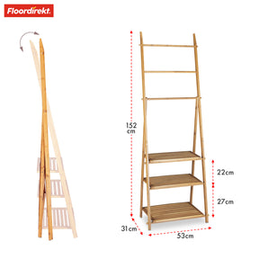 Bamboo towel rail | Minnesota | Folding towel rail with shelves