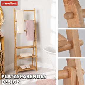 Bamboo towel rail | Minnesota | Folding towel rail with shelves