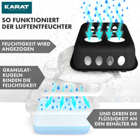 SET of 4 dehumidifiers | Room dehumidifier in 6 colours and 2 designs | Refillable & reusable