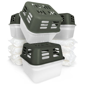 SET of 4 dehumidifiers | Room dehumidifier in 6 colours and 2 designs | Refillable & reusable