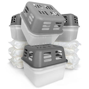 SET of 4 dehumidifiers | Room dehumidifier in 6 colours and 2 designs | Refillable & reusable