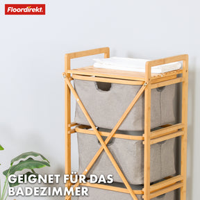 Bamboo laundry basket | Missouri | Stylish, sustainable laundry sorter with 3 compartments