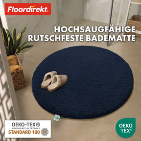 Badematte | Sky | Badteppich in Rund | Dichtes, flauschiges Wohlgefühl für Ihr Zuhause