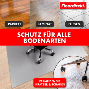 Floor protection mat with bevelled edge in various colours | Kleopatra | Optimum protection for your floors | In many sizes and colours