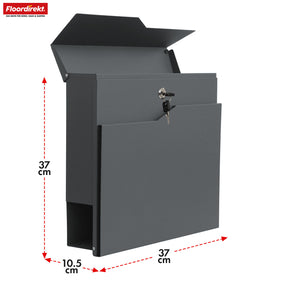 Letter box | Jean | Sturdy steel letter box with newspaper compartment and large insertion flap