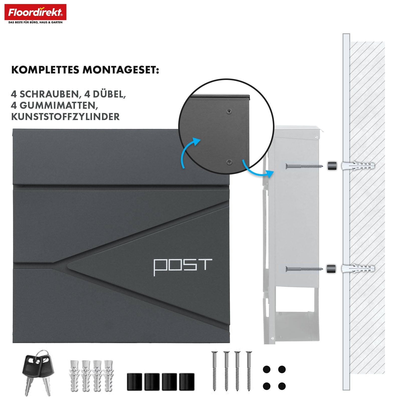 Letter box | Armand | Weatherproof steel letter box with C4 slot and newspaper compartment