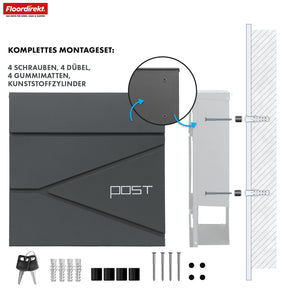 Letter box | Armand | Weatherproof steel letter box with C4 slot and newspaper compartment