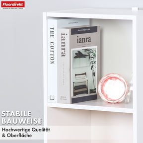 Alaska’ bookcase | White MDF bookcase with 4 or 5 levels | slim, modern & space-saving