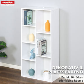 Bookcase | Arkansas | White MDF standing shelf with 5-9 shelves for books and home accessories