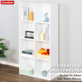 Bookcase | Arkansas | White MDF standing shelf with 5-9 shelves for books and home accessories