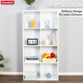Bookcase | Arkansas | White MDF standing shelf with 5-9 shelves for books and home accessories