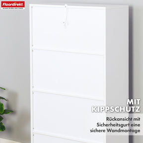 Bookcase | Arkansas | White MDF standing shelf with 5-9 shelves for books and home accessories