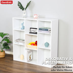 Bookcase | Arkansas | White MDF standing shelf with 5-9 shelves for books and home accessories