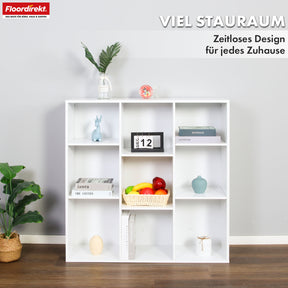 Bookcase | Arkansas | White MDF standing shelf with 5-9 shelves for books and home accessories