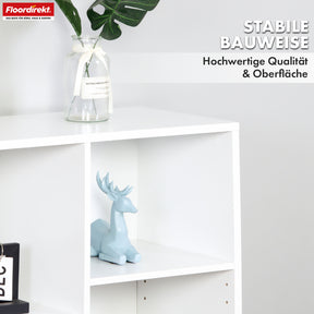 Bookcase | Arkansas | White MDF standing shelf with 5-9 shelves for books and home accessories