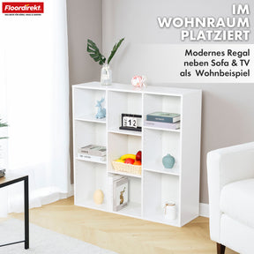 Bookcase | Arkansas | White MDF standing shelf with 5-9 shelves for books and home accessories