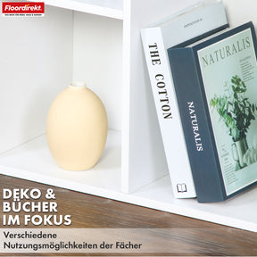 Bookcase | Arkansas | White MDF standing shelf with 5-9 shelves for books and home accessories